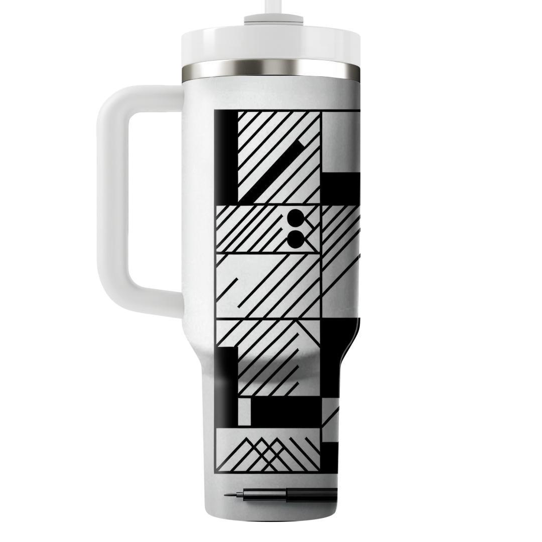 Minimalist Black And White Lines  Custom Tumblers