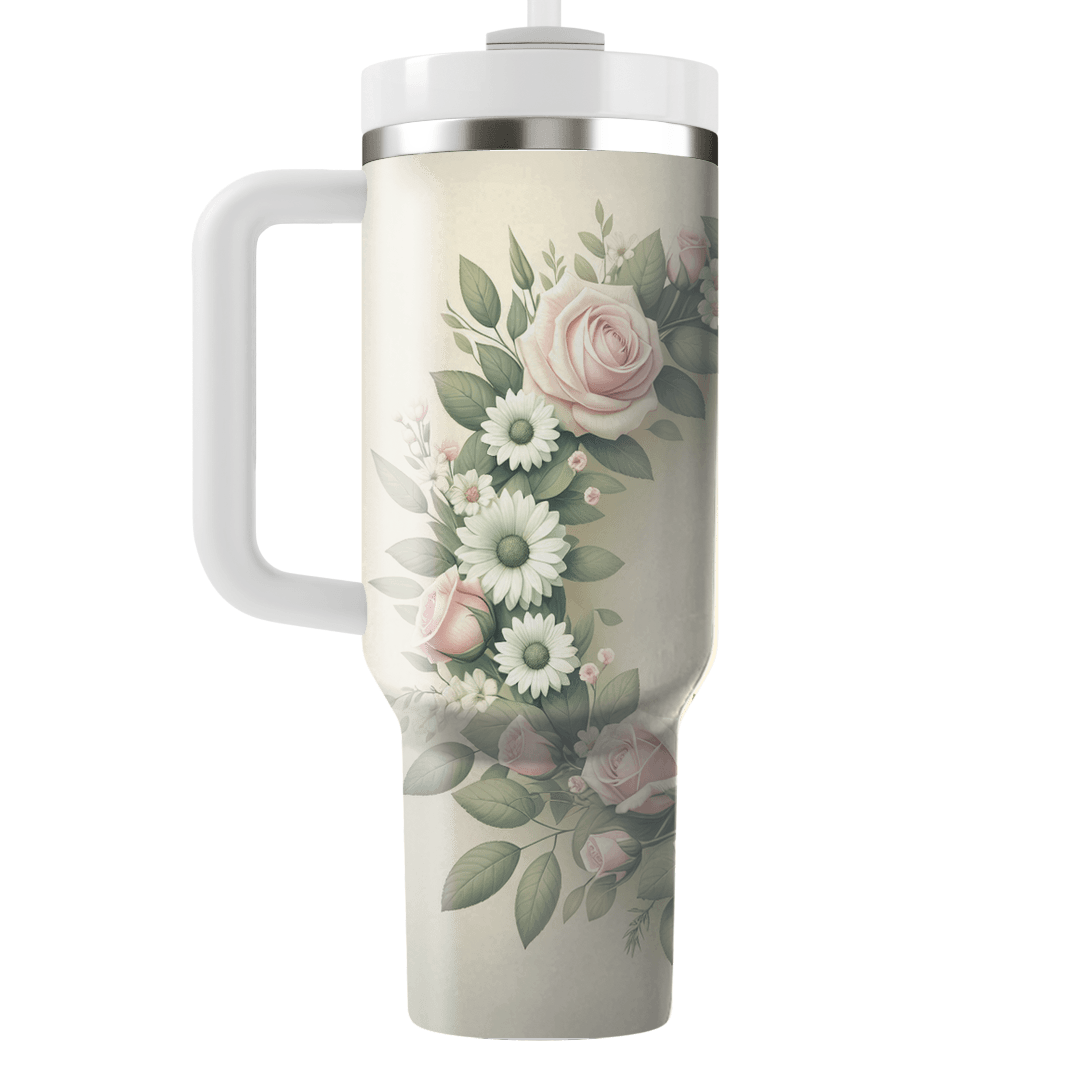 Charming Floral Wreath  Personalized Tumblers