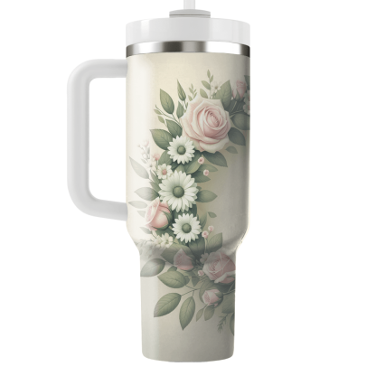 Charming Floral Wreath  Personalized Tumblers