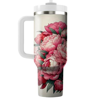 Rosy Cheeks Peony  Tumbler Cups
