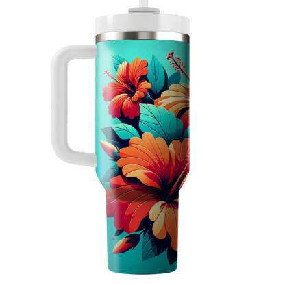 Fiery Hibiscus Splash  Insulated Tumblers