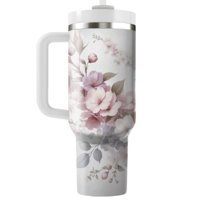Delicate Floral Whisper  Tumblers With Lids