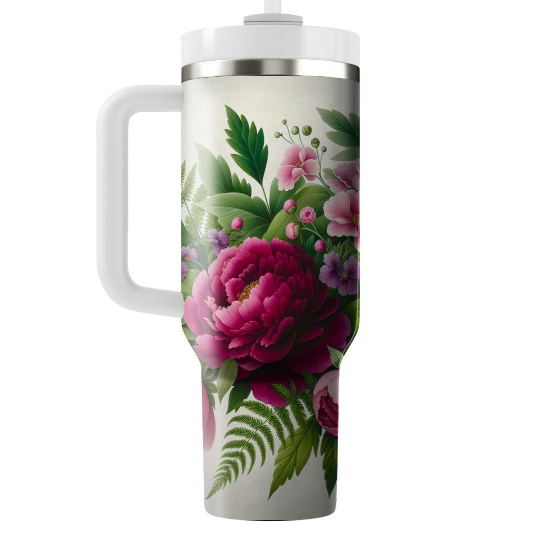Vibrant Peony Paradise  Tumbler Cups