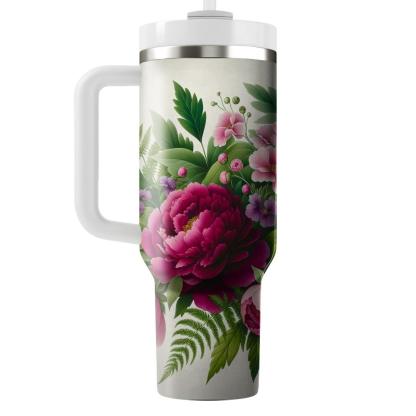 Vibrant Peony Paradise  Tumbler Cups