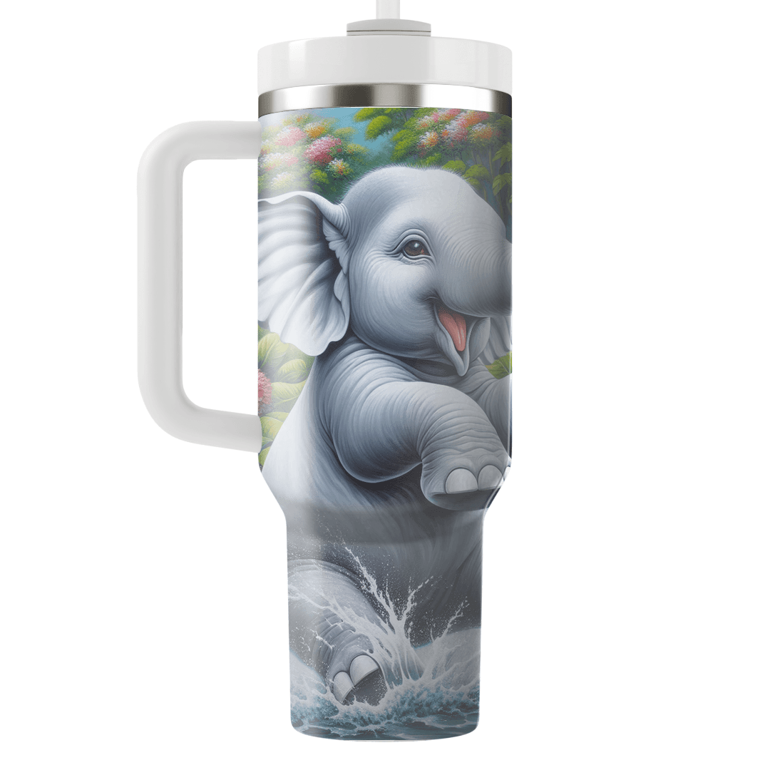Joyful Elephant Splash  Tumblers With Lids