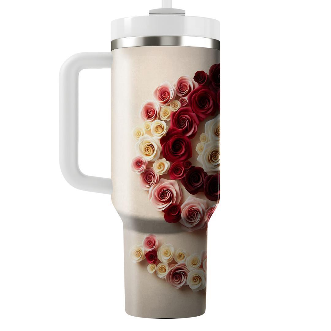 Romantic Rose Whirl  Tumbler Cups