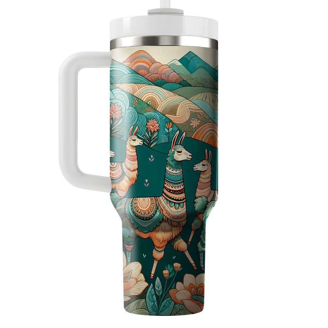 Whimsical Llama Land  Tumblers With Lids