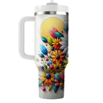 Sunny Floral Mosaic  Insulated Tumblers