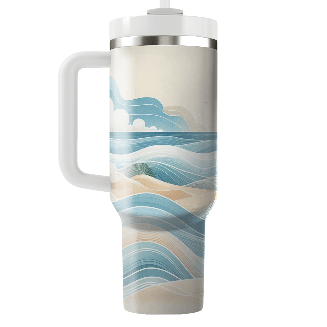 Summer Watercolor Waves  Travel Tumblers