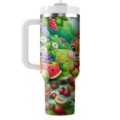 Cute Squirrel Picnic  Tumblers With Lids