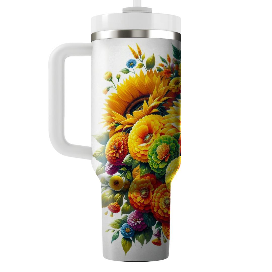 Sunkissed Floral Bouquet  Tumbler Cups