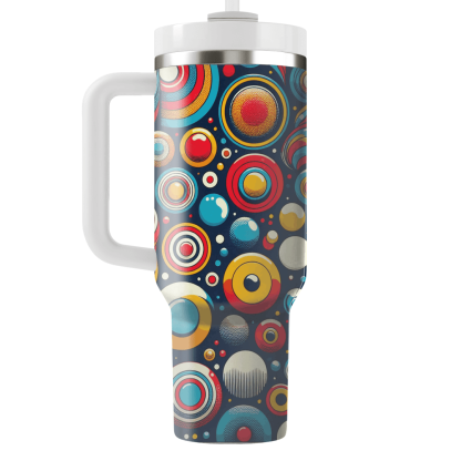 Energetic Patterned Circles Travel Tumblers