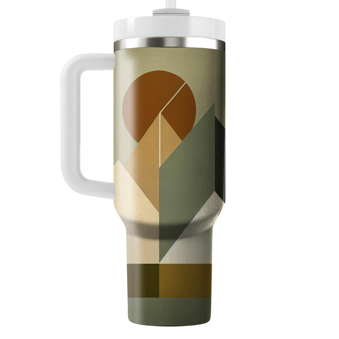 Earth Tones Geometric Harmony  Tumbler Cups