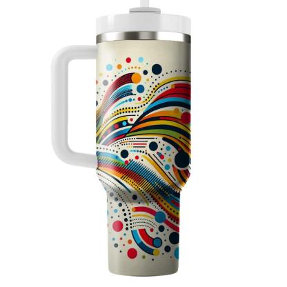 Abstract Dots And Lines  Travel Tumblers