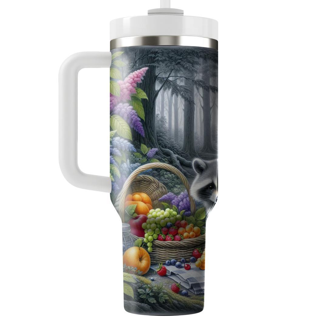 Charming Raccoon Picnic  Travel Tumblers