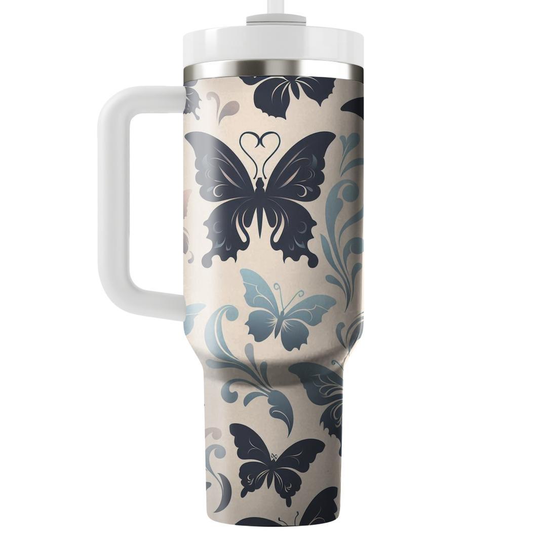 Elegant Butterfly Silhouettes  Tumblers With Lids