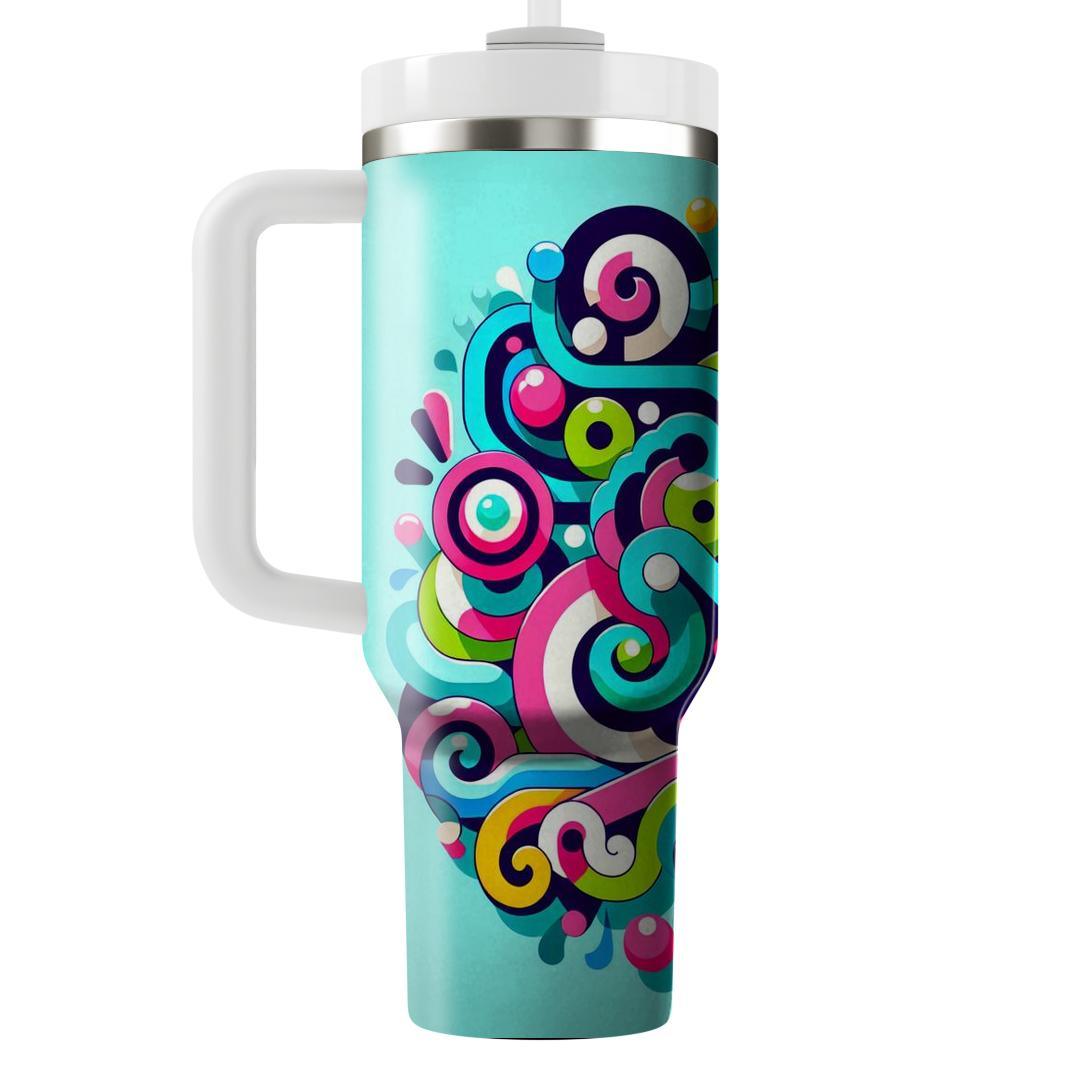 Funky Spiral Pattern  Travel Tumblers