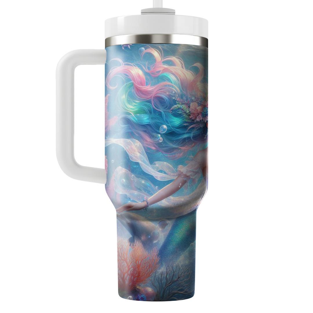 Enchanting Mermaid Dolphin  Tumblers With Lids
