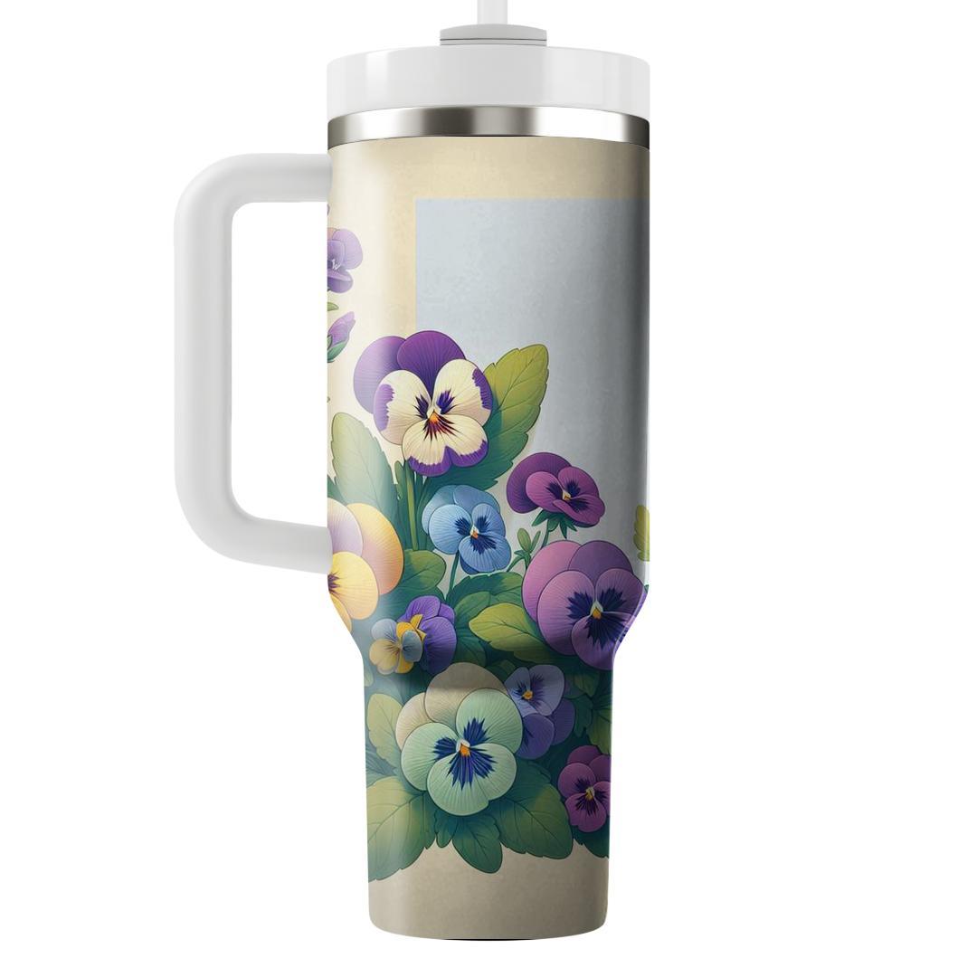 Charming Pansy  Unique Tumblers