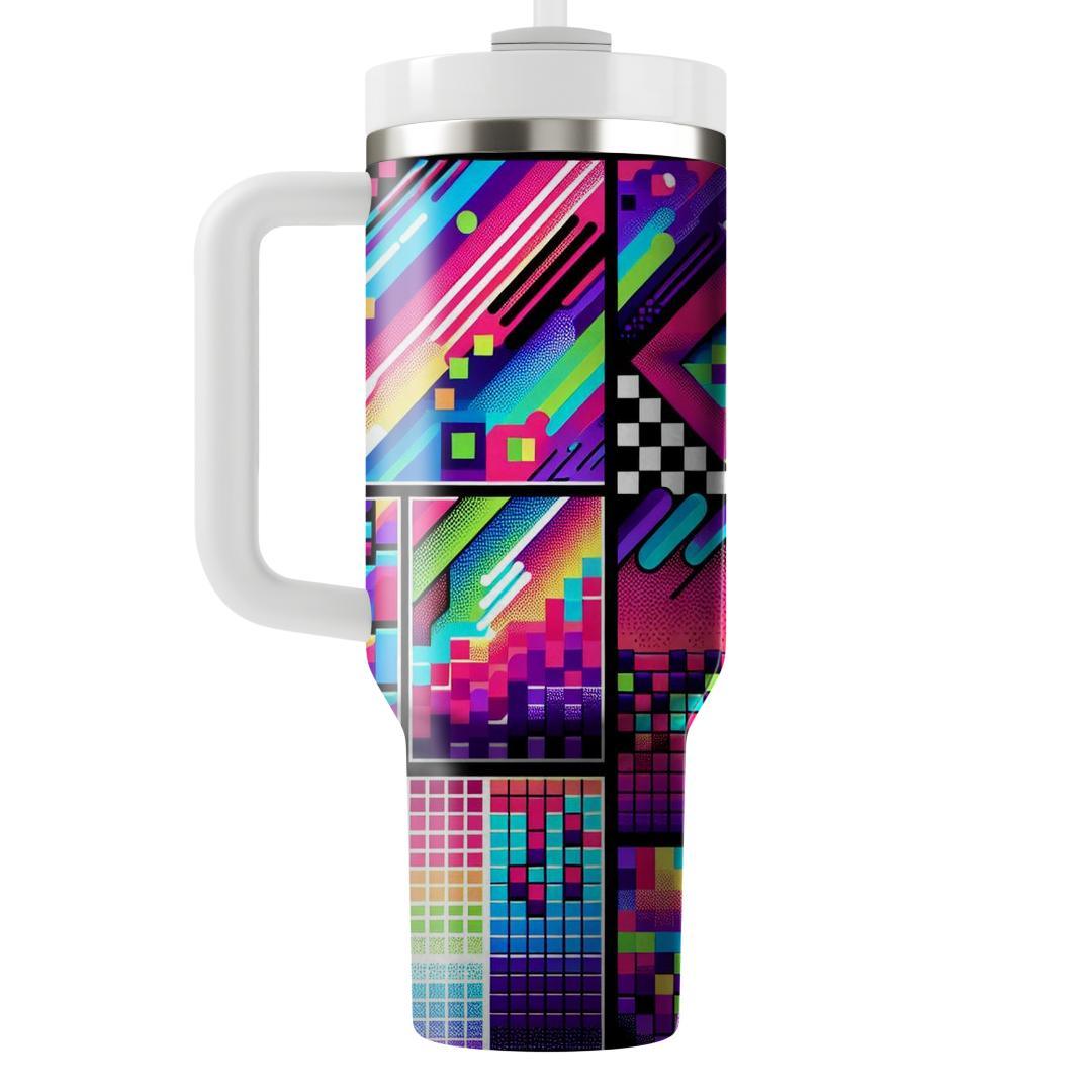 Digital Retro Patterns  Unique Tumblers