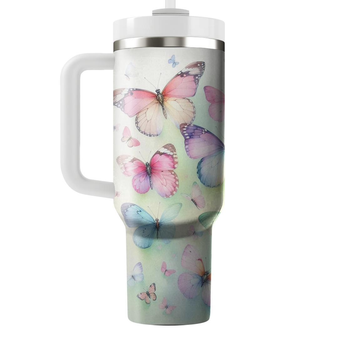 Spring Butterfly Symphony Tumblers With Lids