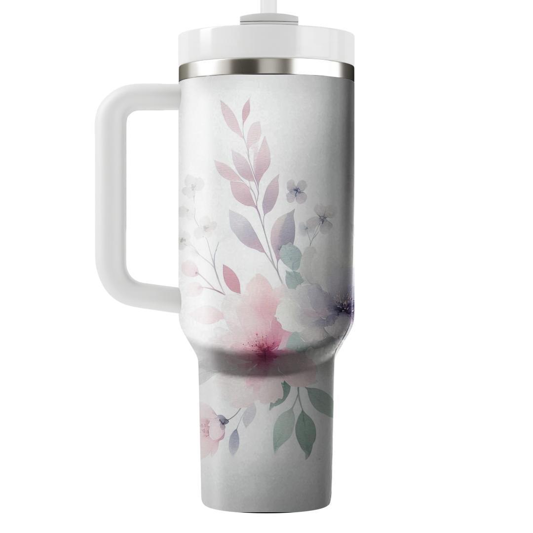 Soft Blossom Whispers  Insulated Tumblers