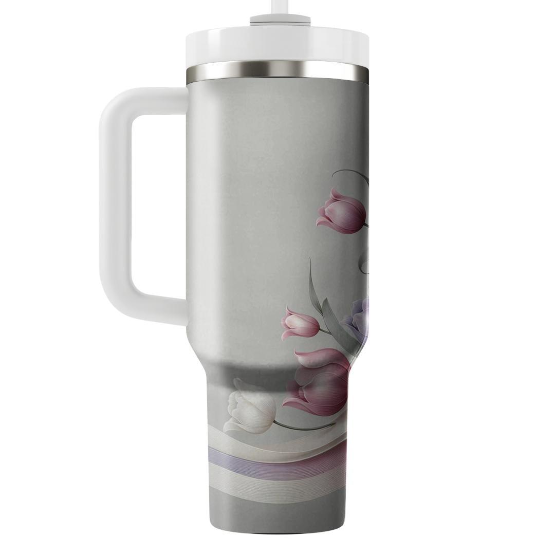 Elegant Tulip Cascade  Unique Tumblers