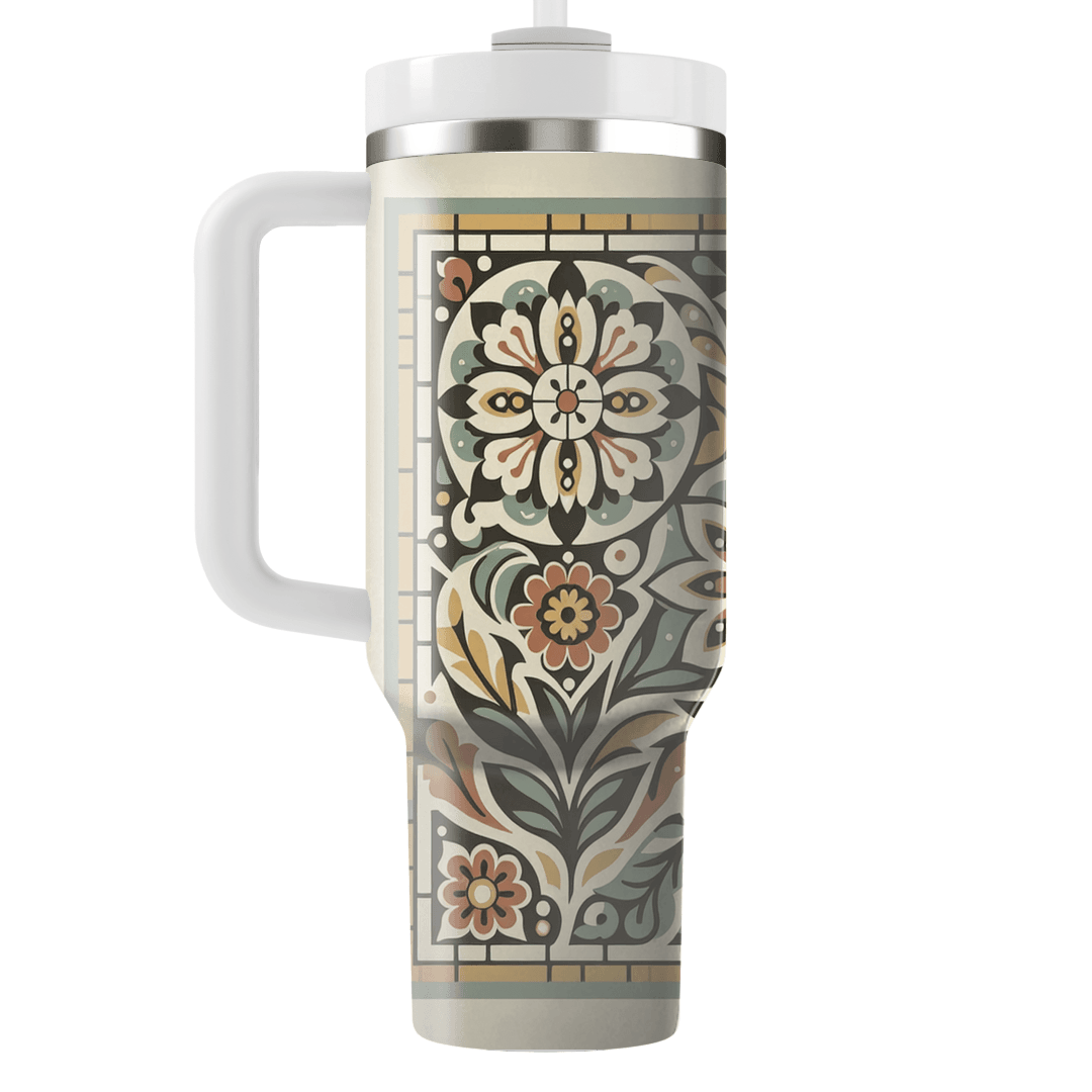 Vintage Floral Mosaic Decorative Tumblers