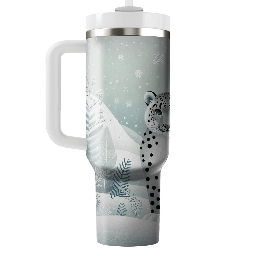 Glistening Snow Leopard  Tumblers With Lids