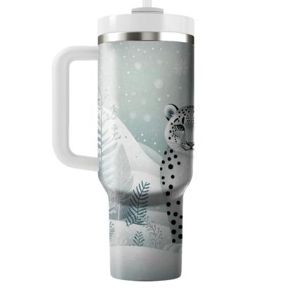 Glistening Snow Leopard  Tumblers With Lids