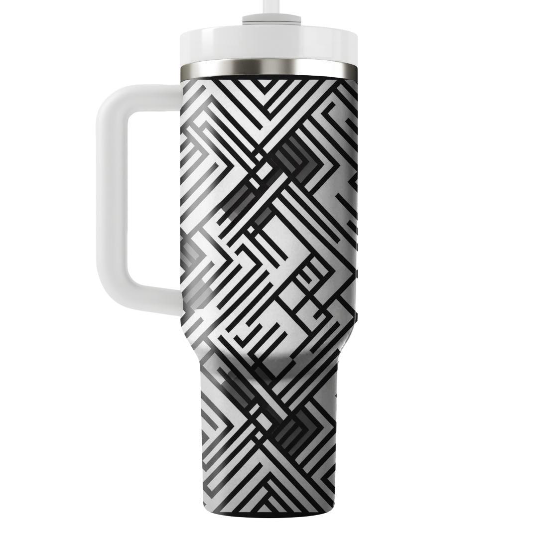 Monochrome Grid Lines  Custom Tumblers