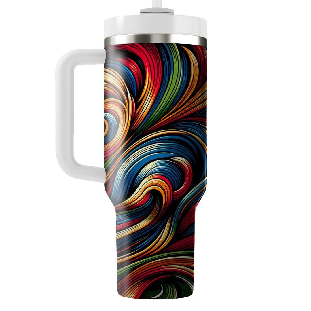 Rainbow Retro Swirl  Travel Tumblers