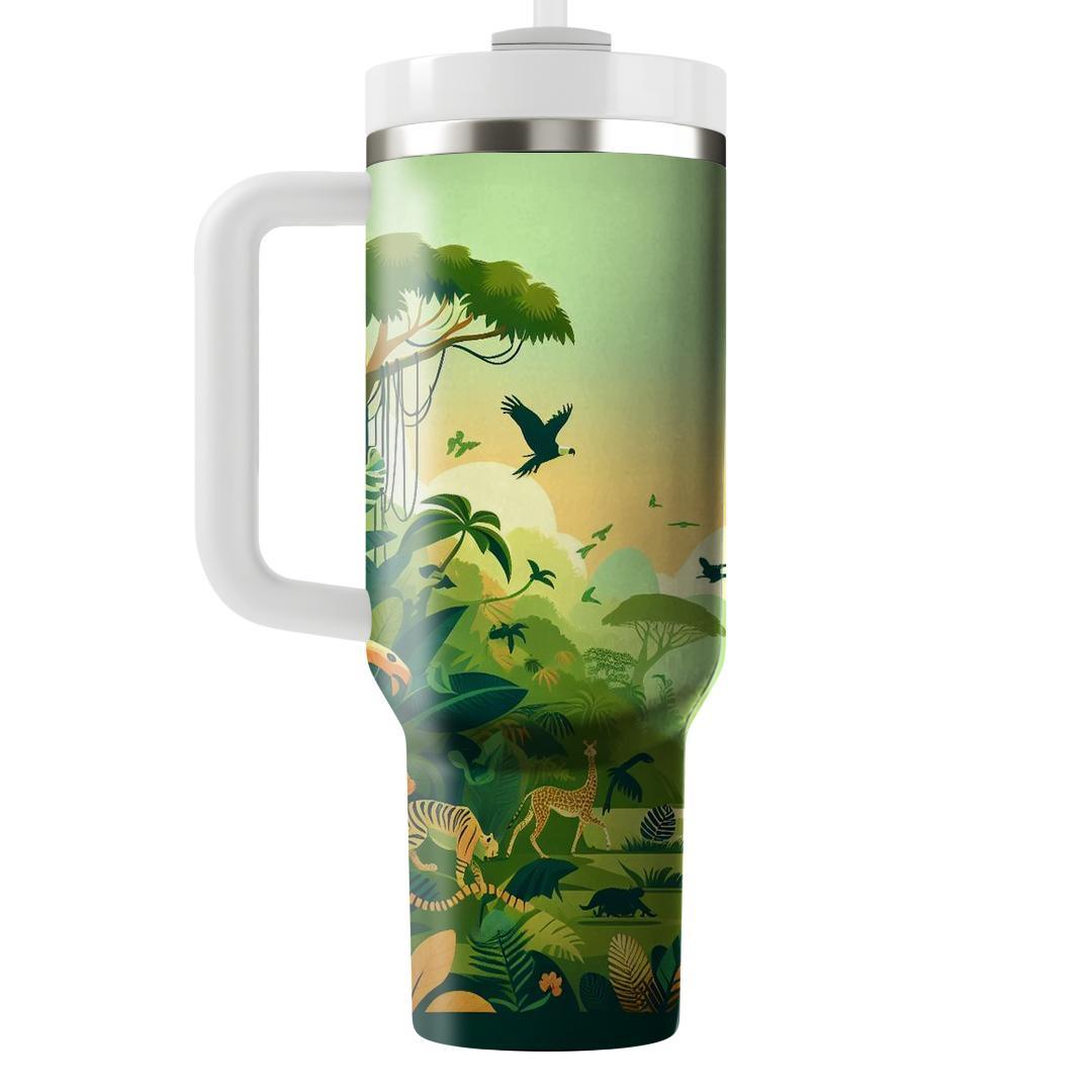 Daring 80s Jungle Adventure  Unique Tumblers