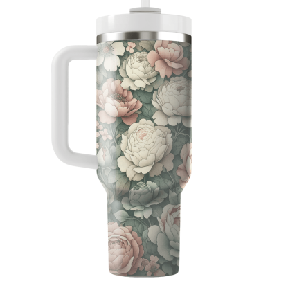 Vintage Floral Mosaic  Tumblers With Lids