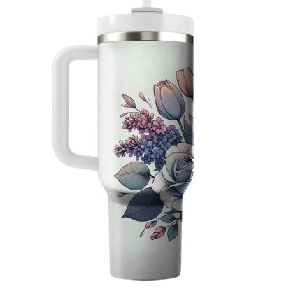 Graceful Floral Cascade  Insulated Tumblers