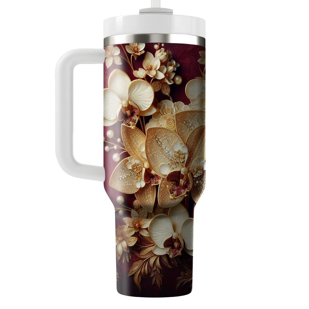 Golden Orchid  Unique Tumblers