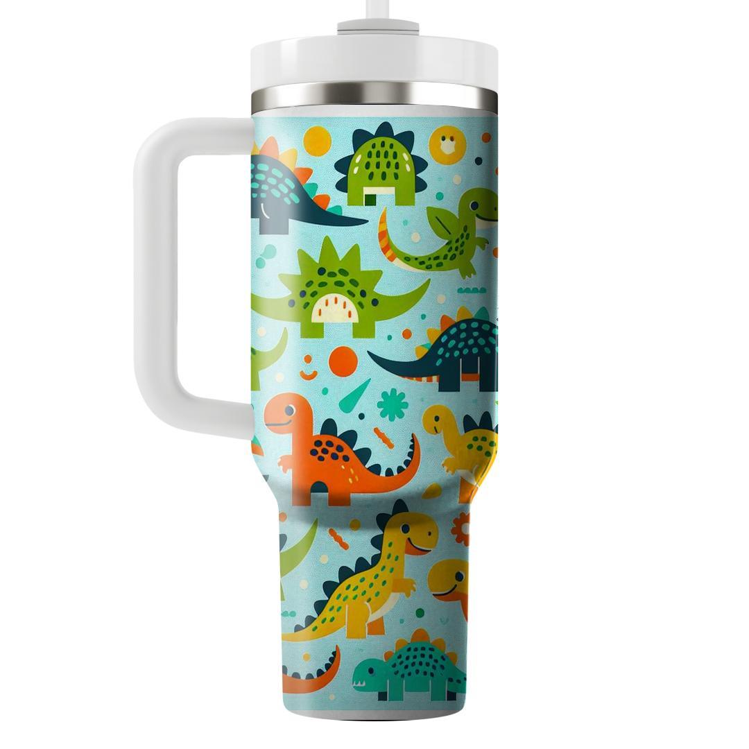 Fun Dinosaur Pattern  Personalized Tumblers