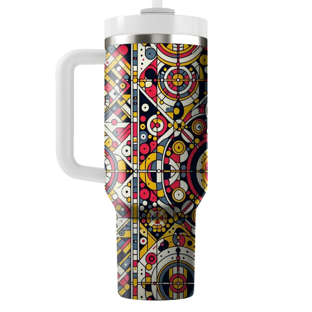 Circular Geometric Kaleidoscope  Tumblers With Lids