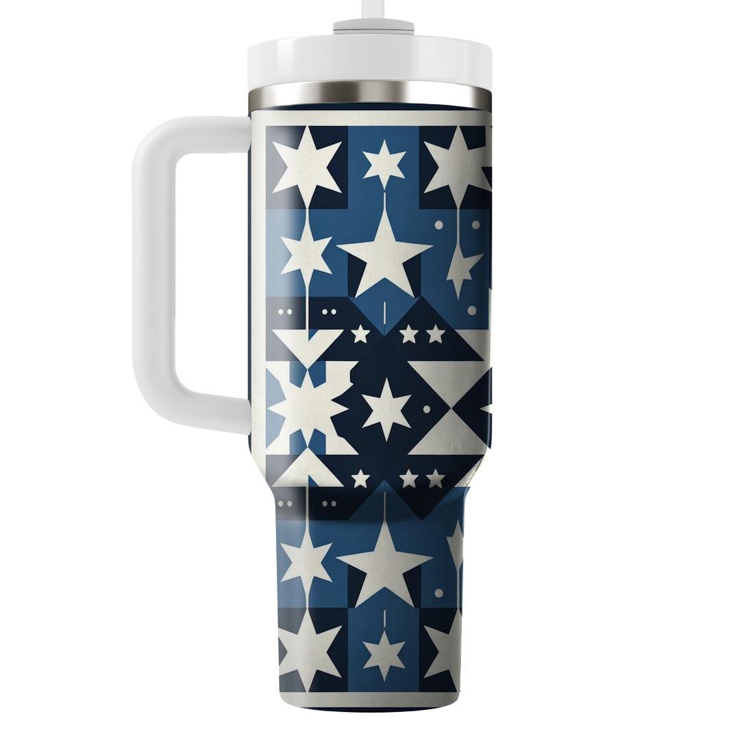 Grid Of Stars Pattern  Tumblers With Lids