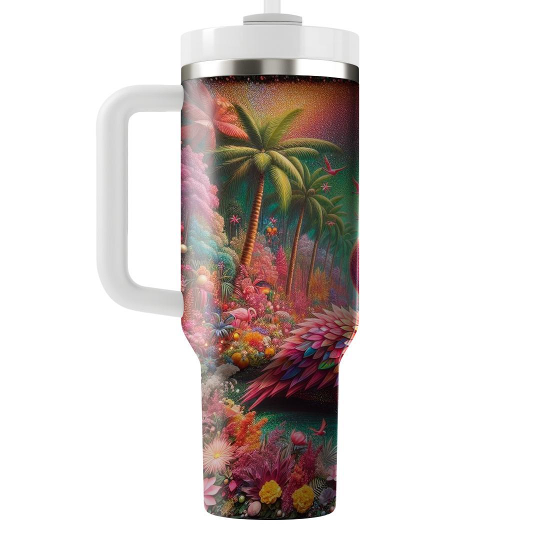 Sassy Flamingo Paradise  Tumblers With Lids