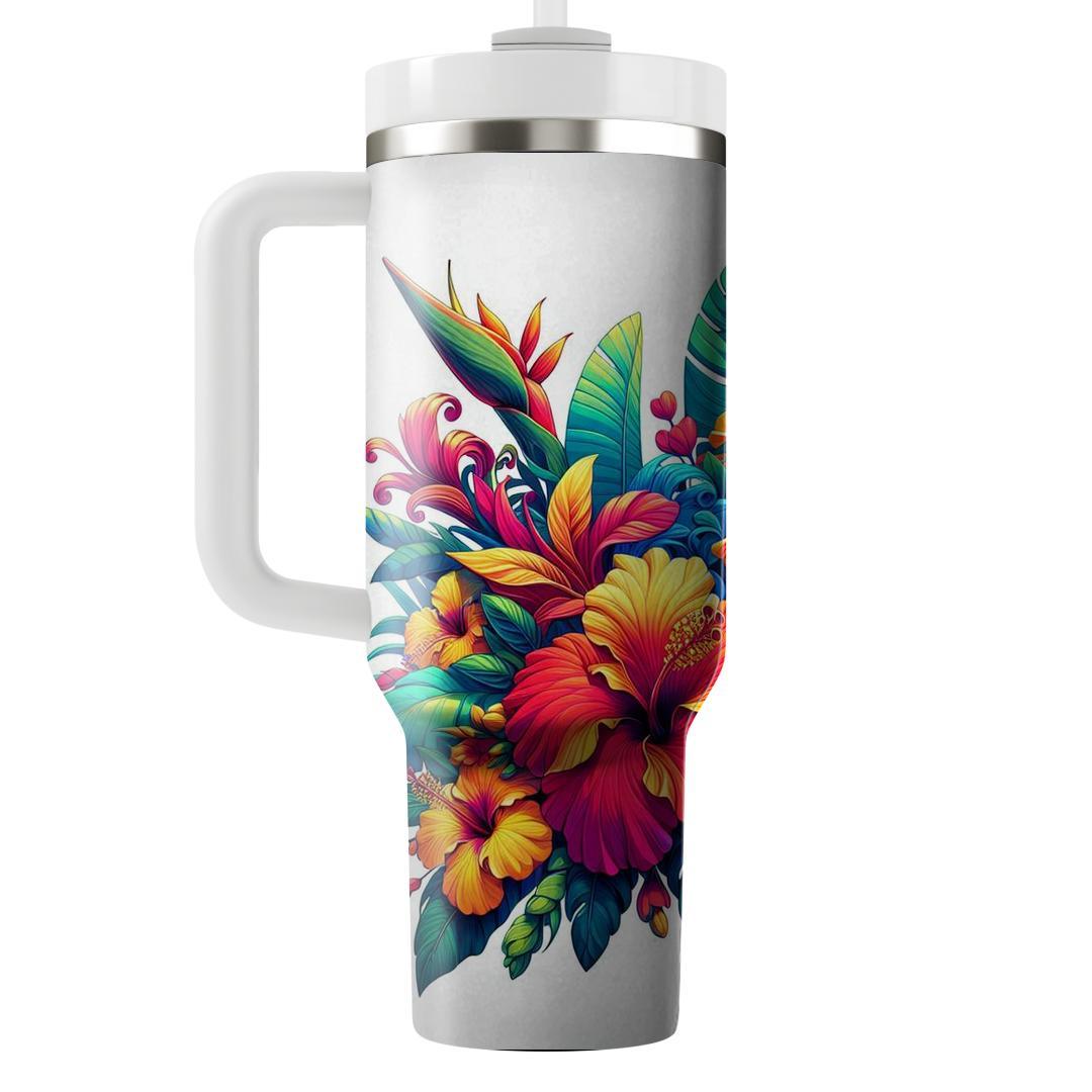Radiant Tropical Bloom  Tumbler Cups