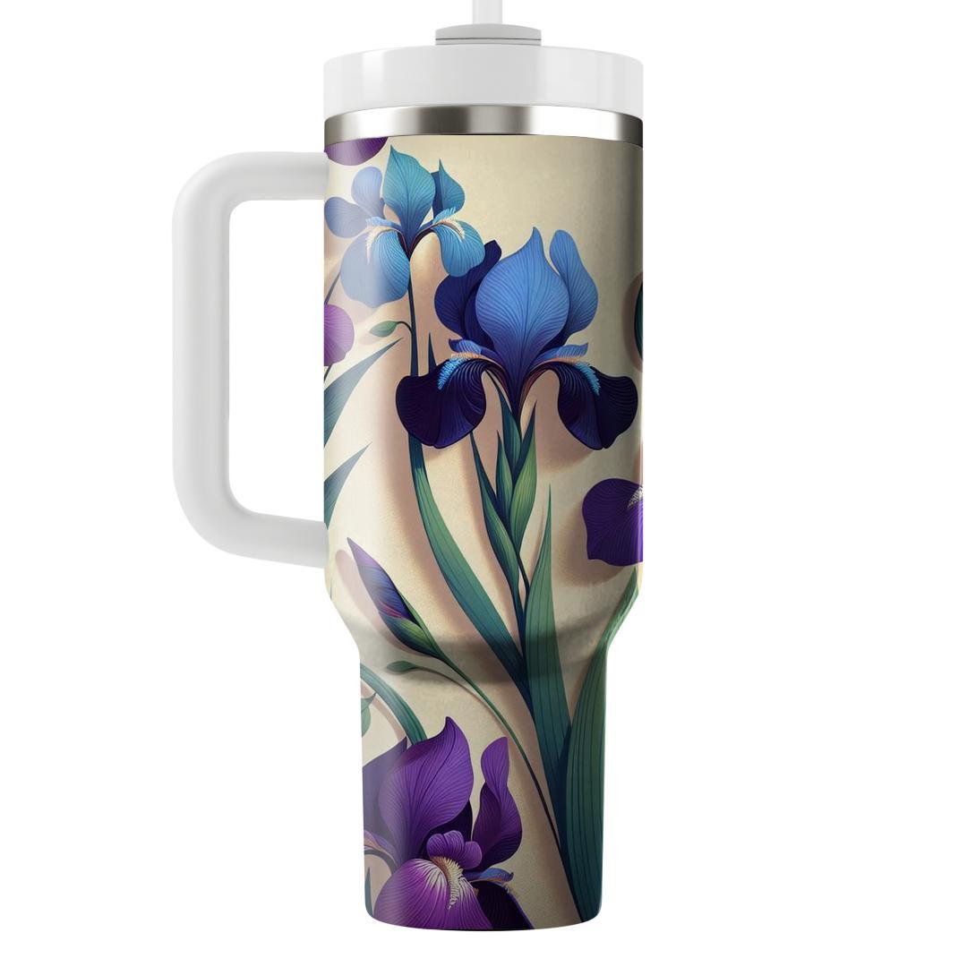 Majestic Iris Bloom  Unique Tumblers