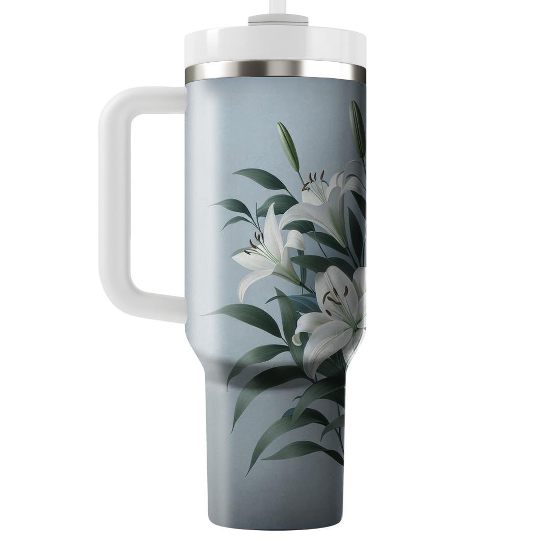 Serene White Lily  Insulated Tumblers