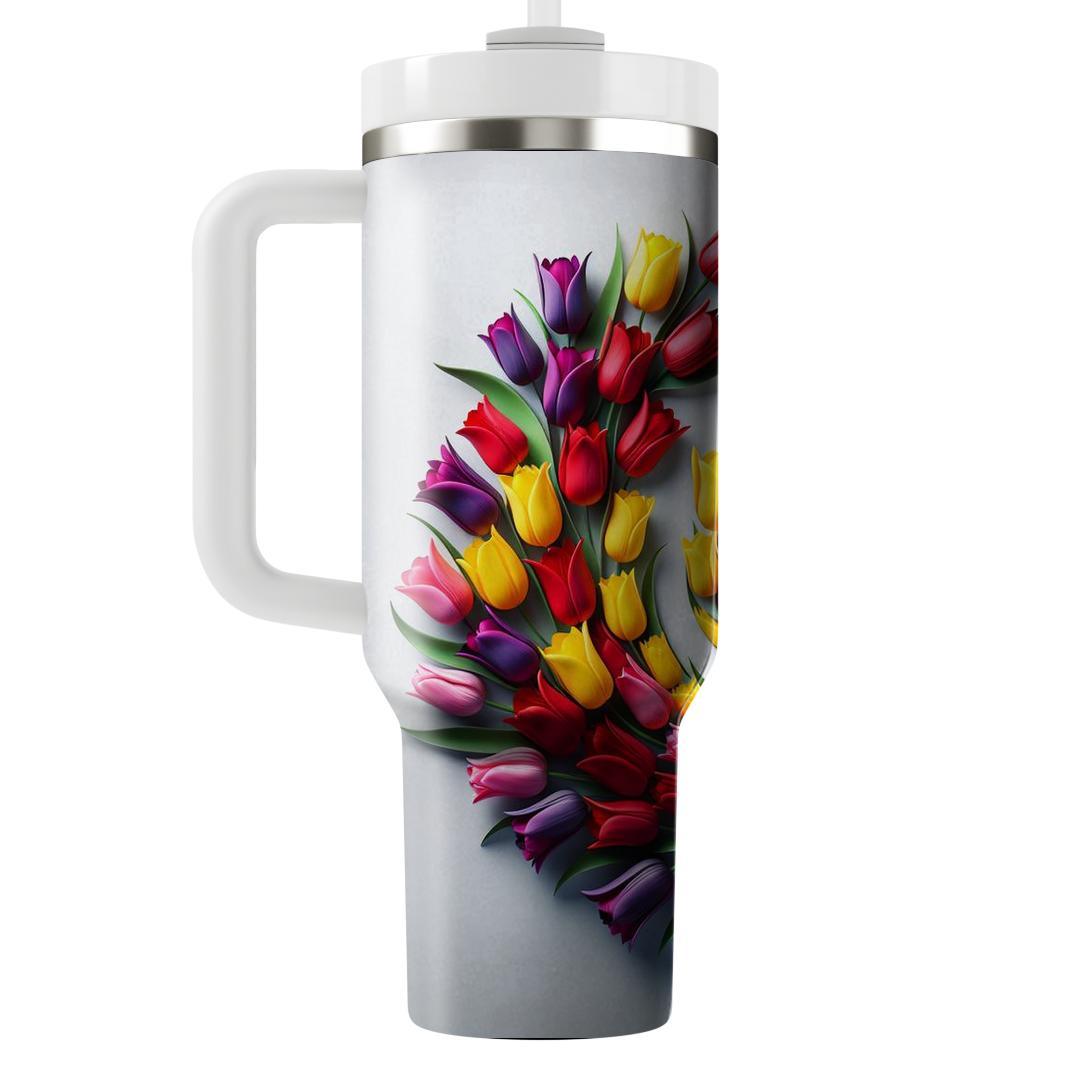 Springtime Tulip Twist  Tumbler Cups