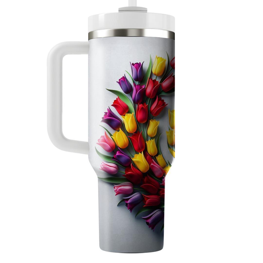 Springtime Tulip Twist  Tumbler Cups