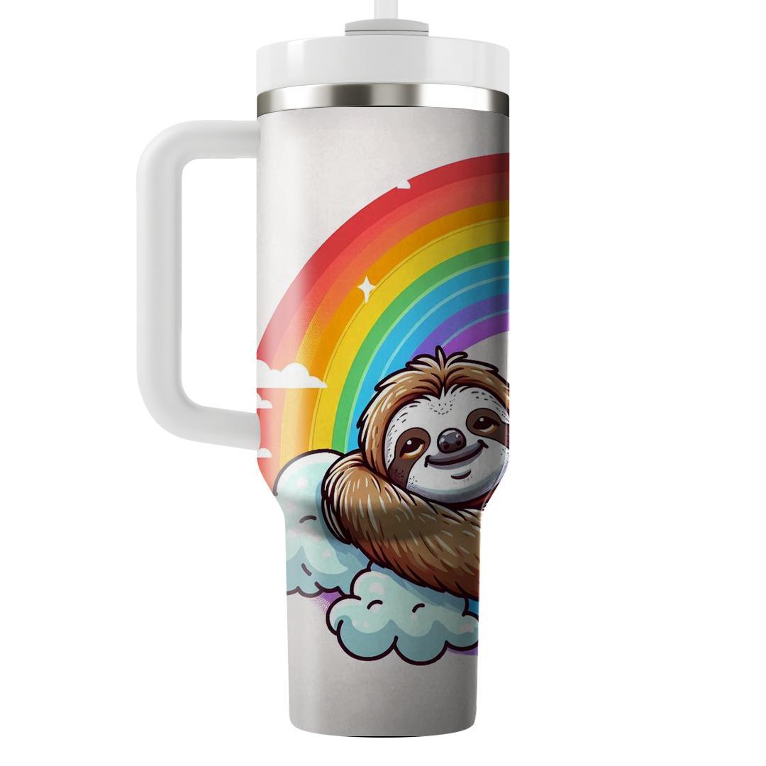 Charming Sloth & Rainbows  Tumblers With Lids
