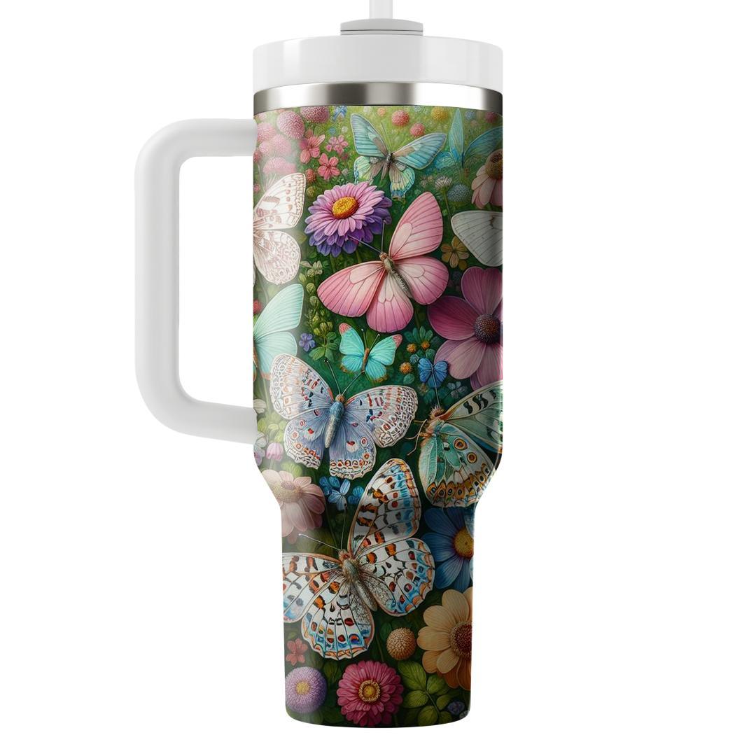 Floral Butterfly Ballet  Tumblers With Lids