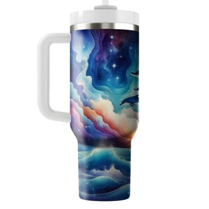 Celestial Dolphin Leap  Travel Tumblers