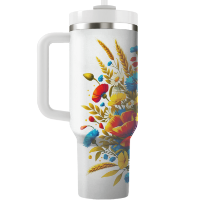 Sunny Wildflower Bouquet  Tumblers With Lids