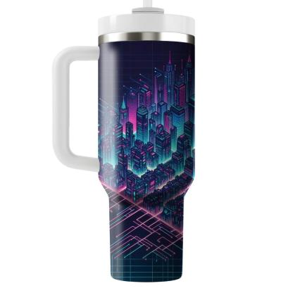Cyber Cityscape  Tumbler Cups